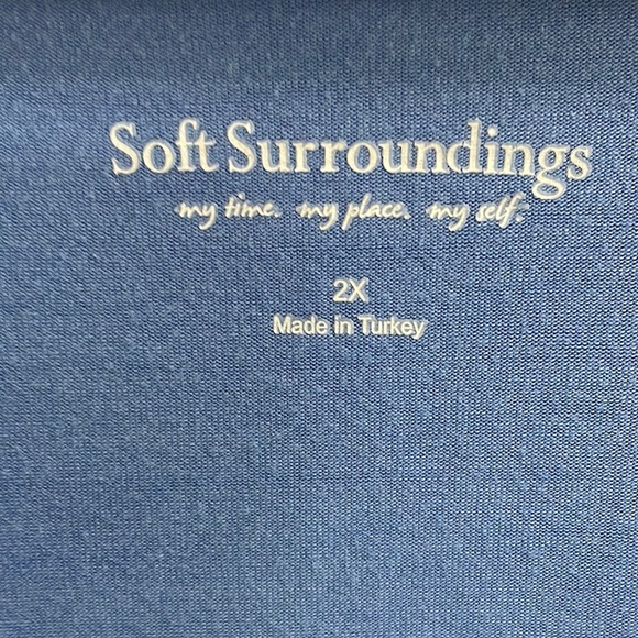 Soft Surroundings blue faux wrap shirt. 2X - Picture 6 of 6